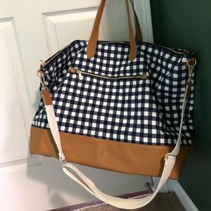 Gingham weekender tote